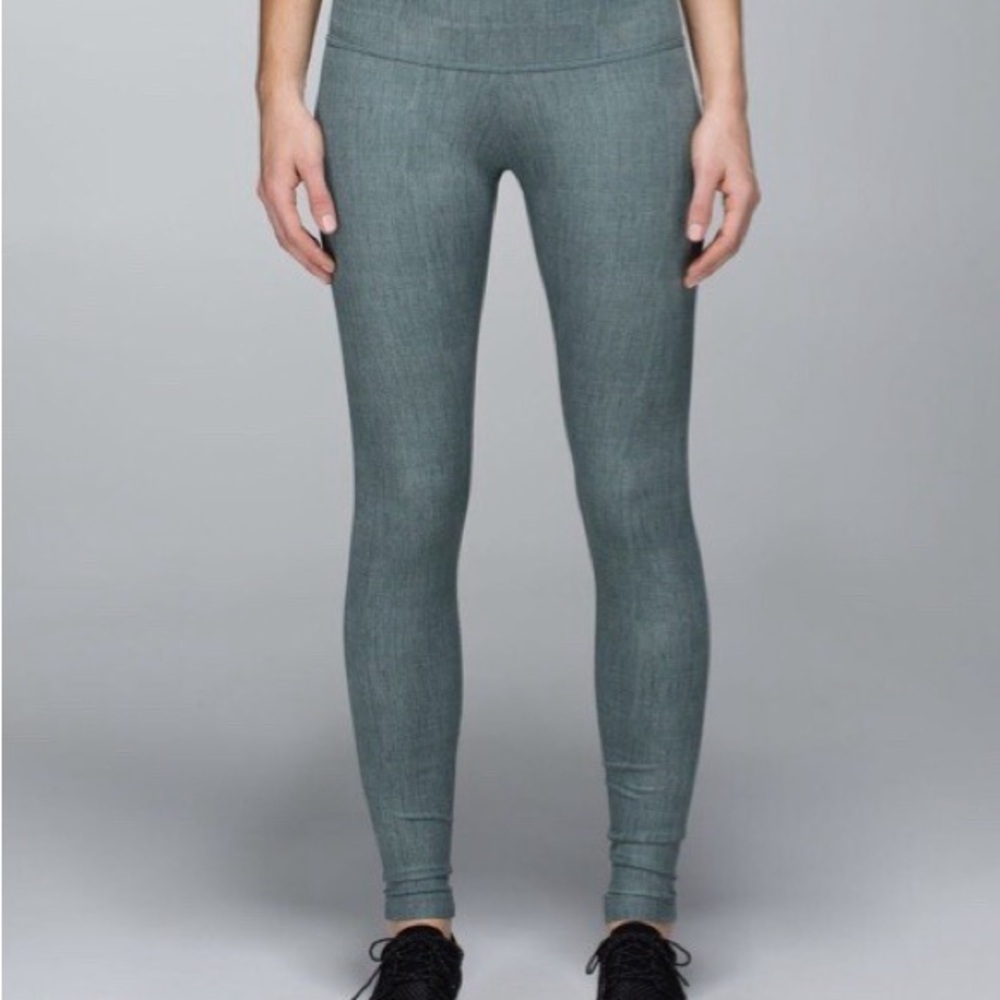Lululemon Wunder Under Burlap Texture Deep Shore Earl Grey Pant
